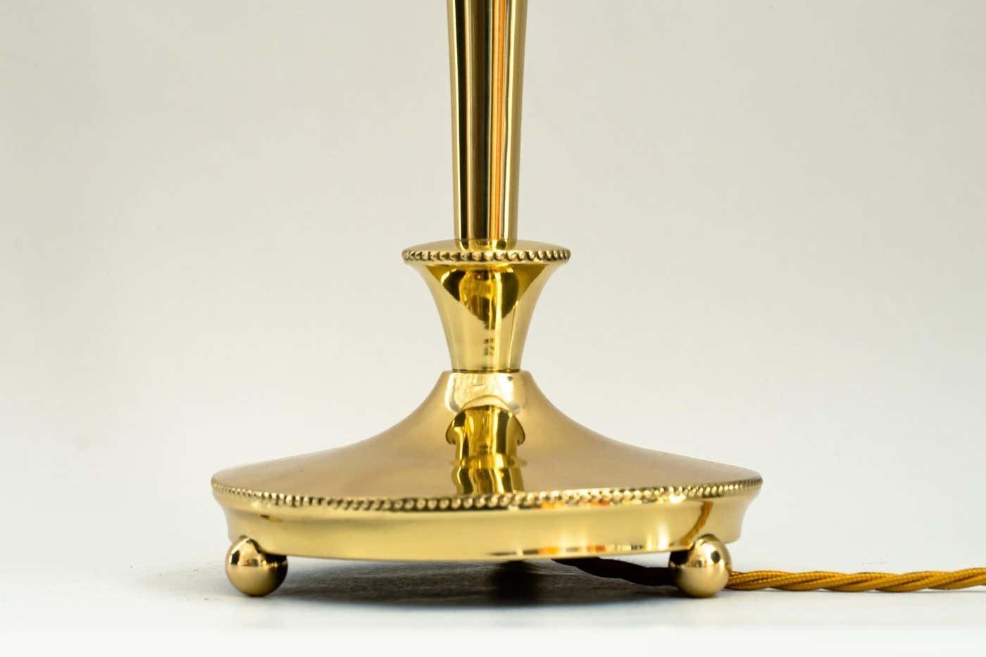 Art Deco Table Lamp With Original Glass Shade Around 1920s photo Lighting