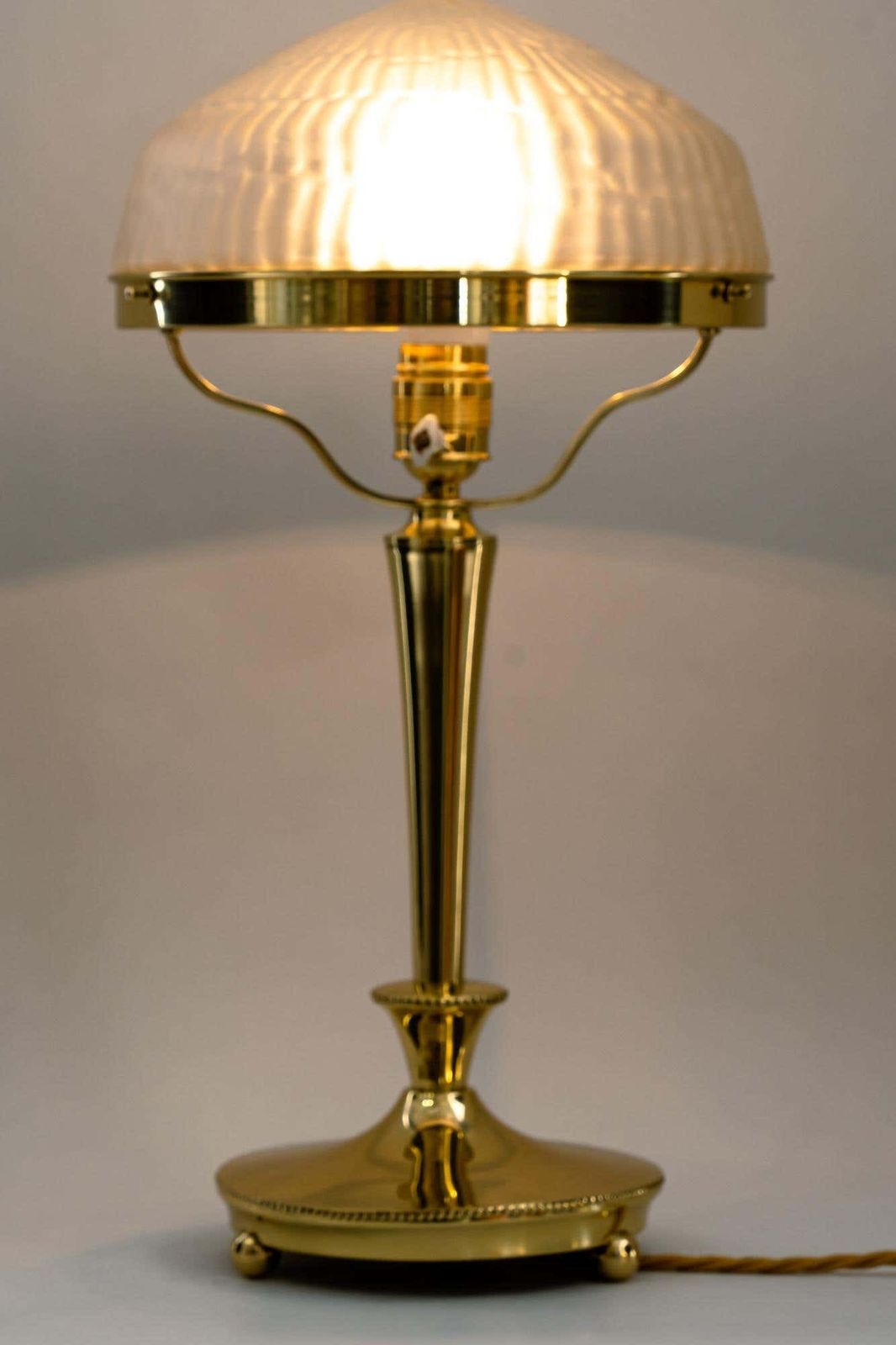 Lighting Art Deco Table Lamp With Original Glass Shade Around 1920s photo