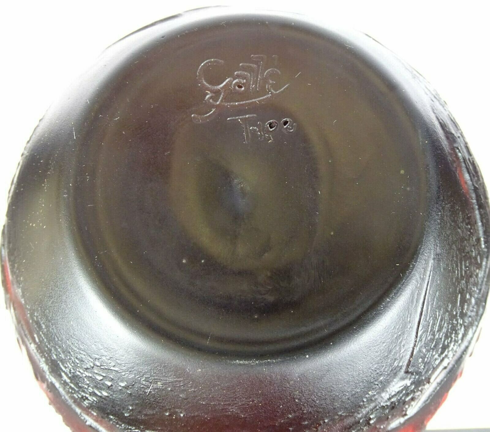 Vintage Emile Galle Style Vase, Big Glass Vase Africa, Vase, Wedding Gift Idea photo buy