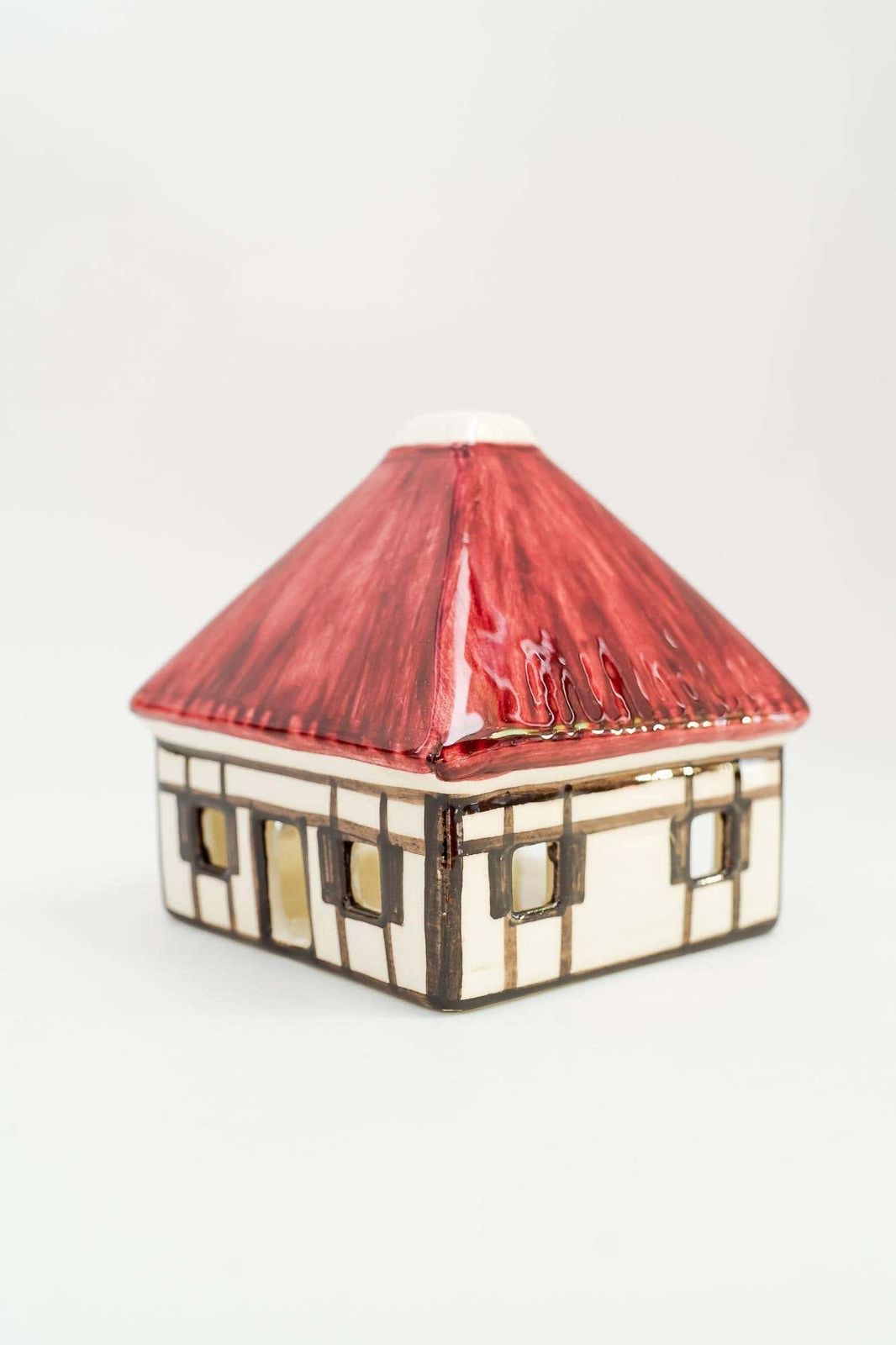 Home Decor Christmas Ceramic Houses For Candle Light Deco In Shape Of A Village Around 1970 photo