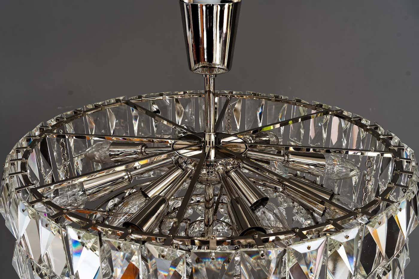 Bakalowits Nickel Crystal Chandelier, Circa 1950s, ''We Have A Second One'' photo Lighting