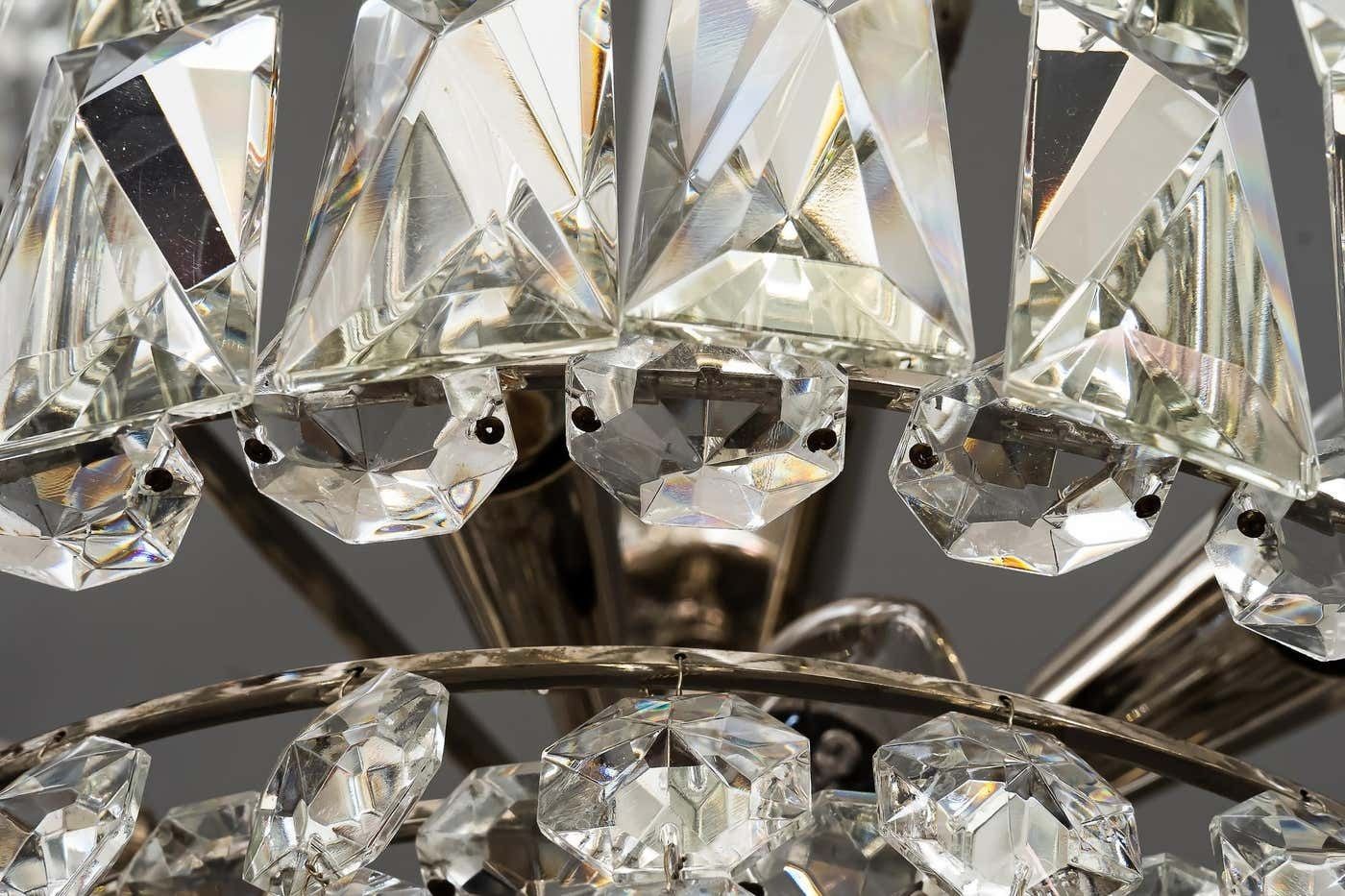 photo for sale Bakalowits Nickel Crystal Chandelier, Circa 1950s, ''We Have A Second One''