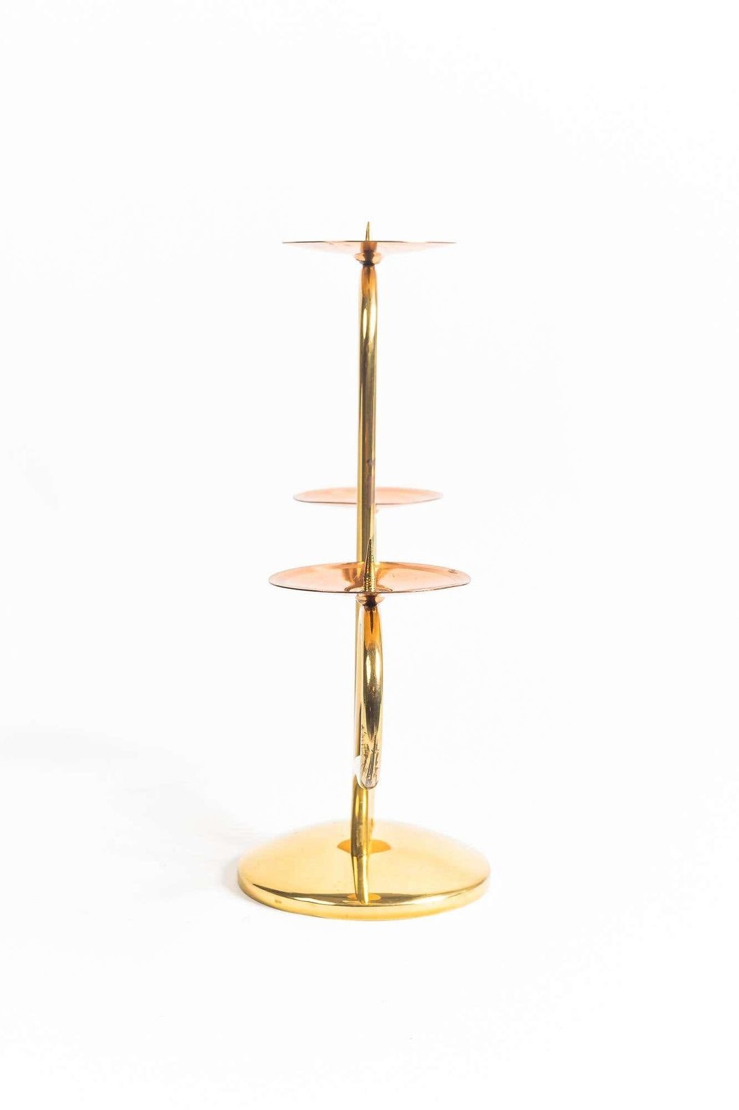 photo for sale Candle Holder Vienna Brass And Copper Combination Around 1960s