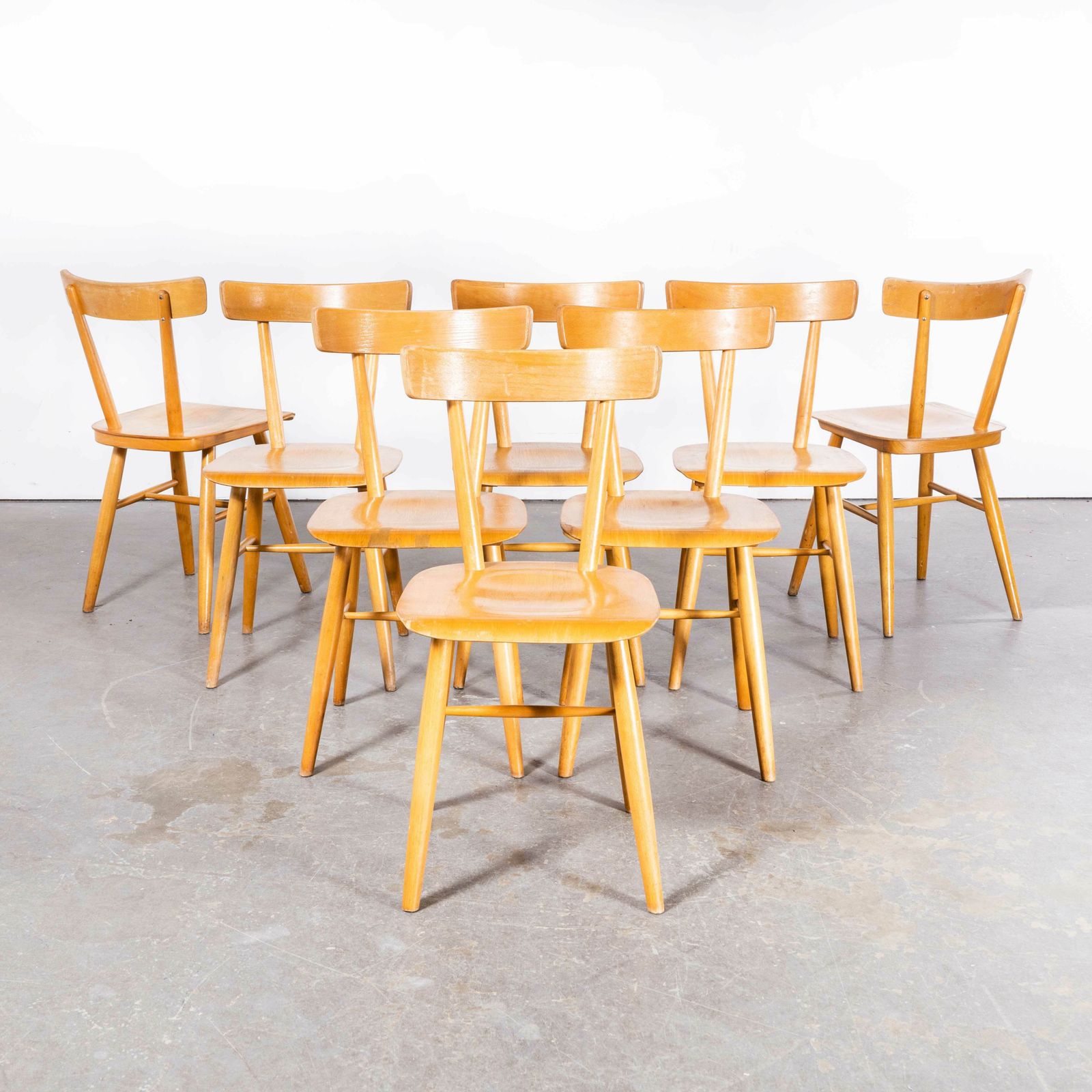 1960’s Beech Wood Dining Chair By Ton – Set Of Eight