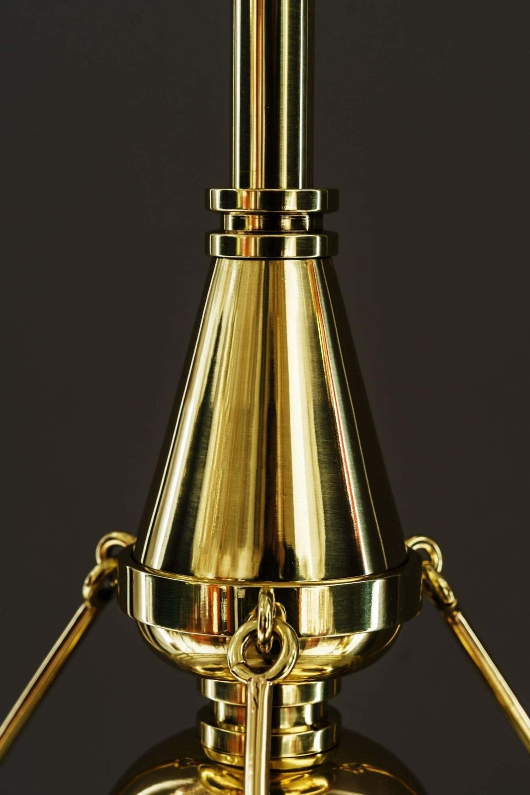 photo vinterior Jugendstil Pendant With Palme Koenig Glass Shade Vienna Around 1910