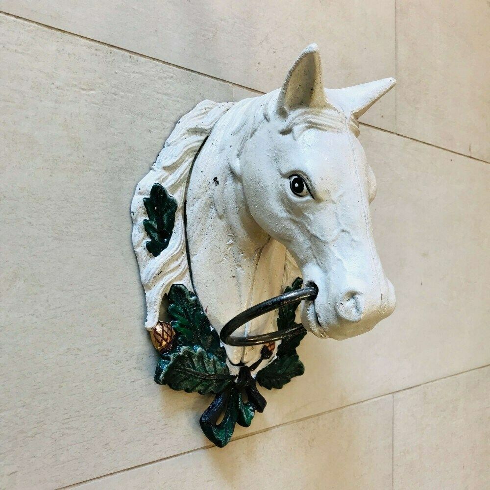 Antique Still Attractive Towel Hanger   Horse Head With A Ring.