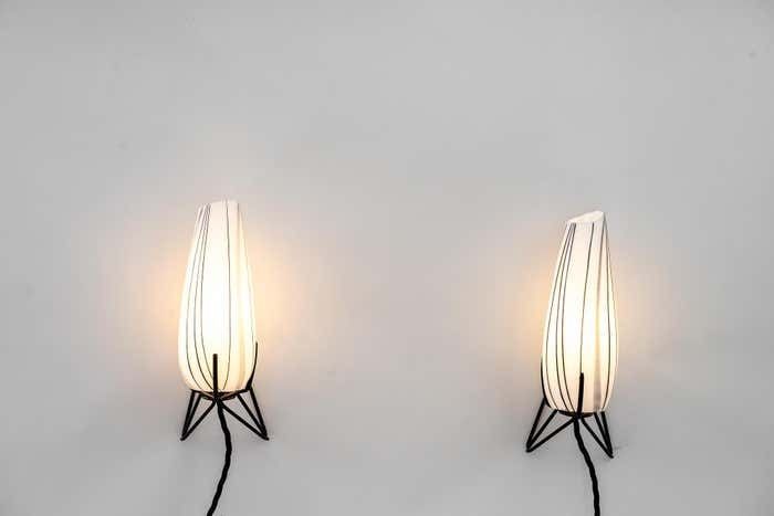 Two Wall Lamps With Original Glass Shades Vienna Around 1960s photo vintage