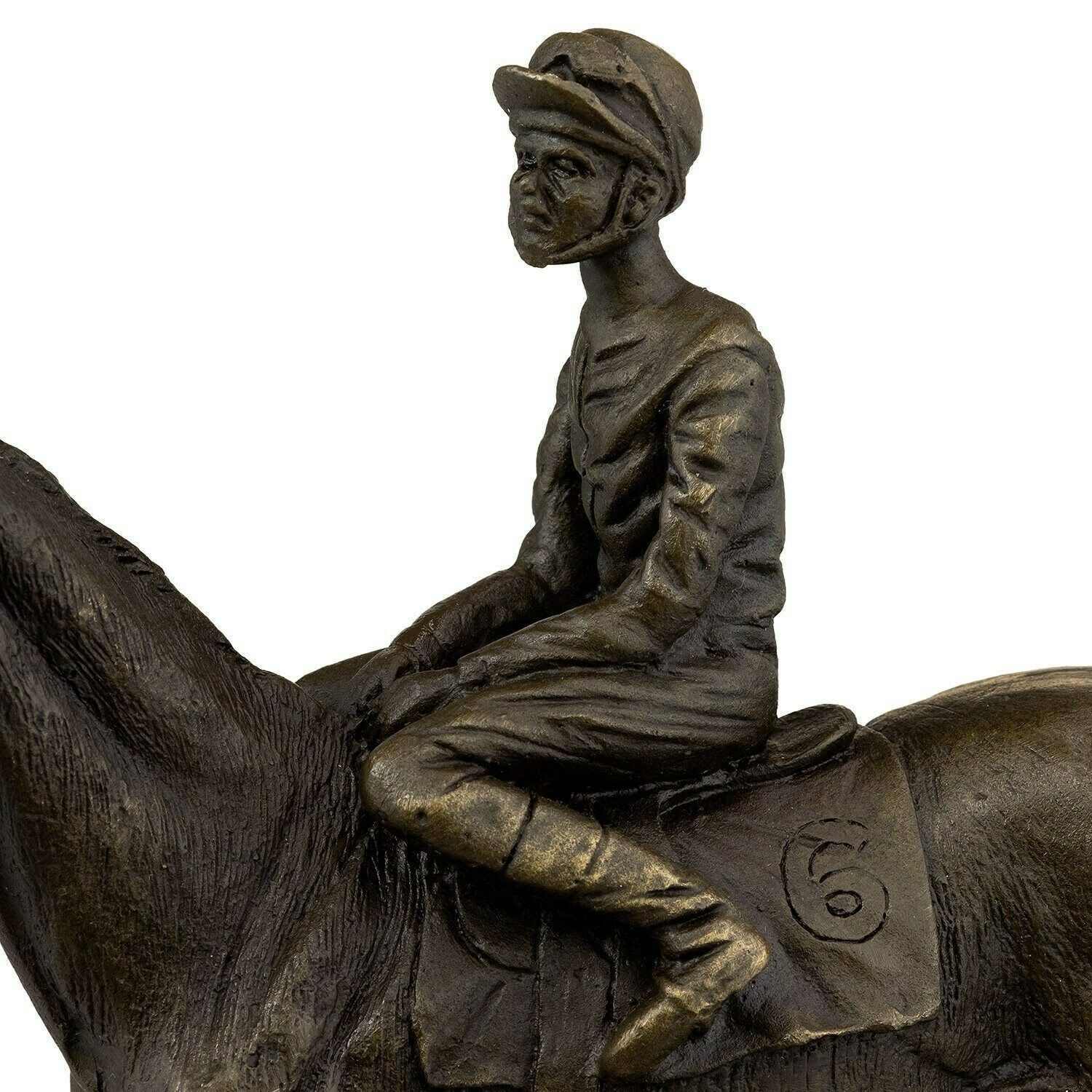 Sculpture »Jockey Rider Horse«, Bronze Figures Bronze Sculpture Figure Work Of Art Decoration Statue Garden Figure Decorative Figure photo buy