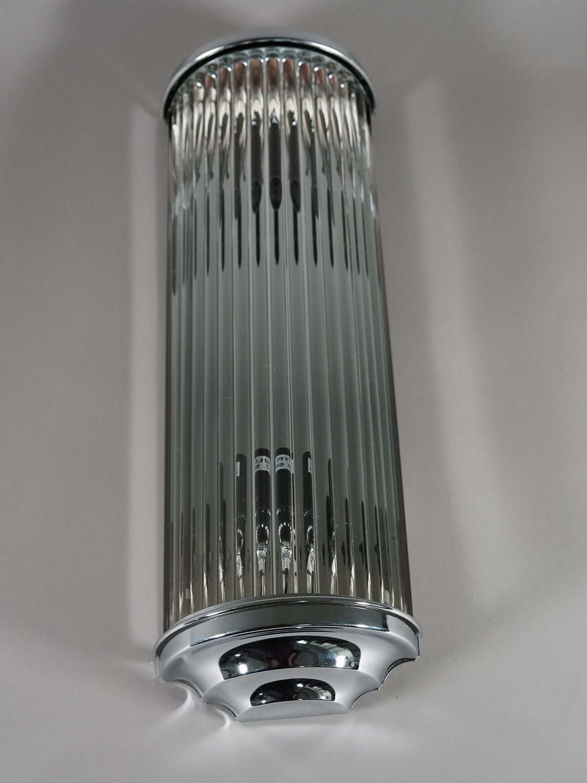 Art Deco Chrome Wall Lamp With Classic Glass Rods, Petitot, Cinema Light, Mirror Light, Lamp For Stairwell, photo furniture