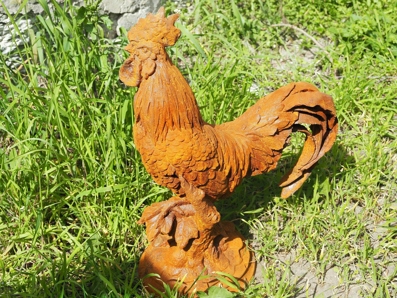 photo furniture Large Cast Iron Rooster   Garden Statue   Cast Iron Garden Sculptures