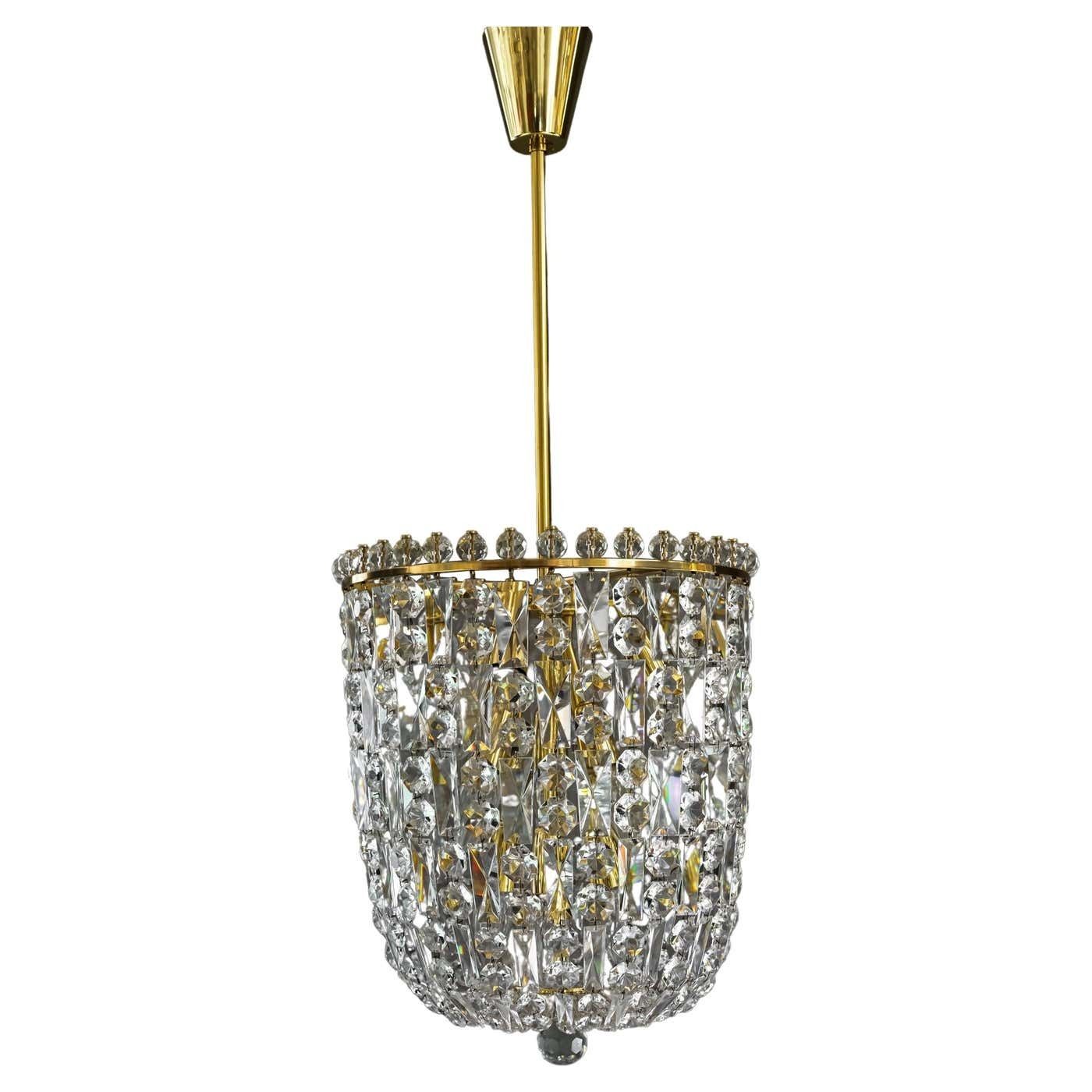 Big Bakalowits Crystal Chandelier Vienna Around 1950s