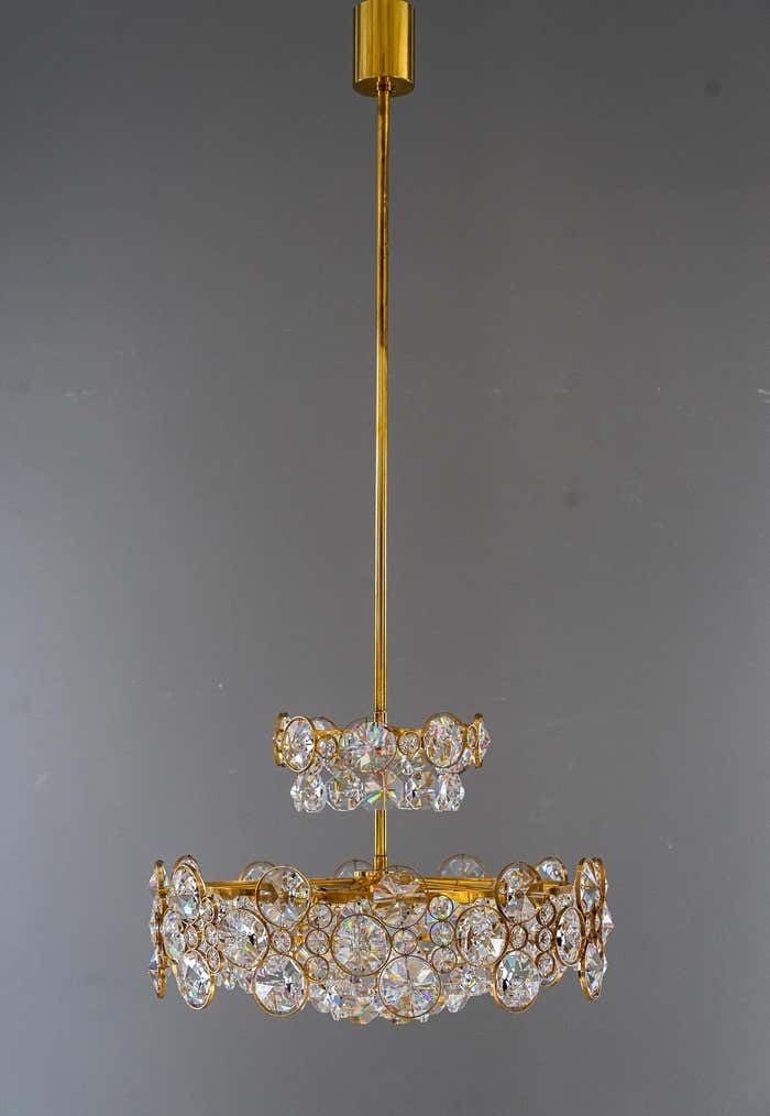Crystal Glass "Palwa" Chandelier Around 1970s photo furniture