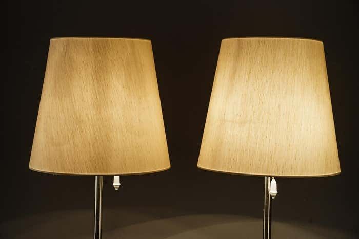 6834.0 Pair Of Large J.T. Kalmar Floor Lamps ''Helios'' Mod. 2035, Brass 1960s photo