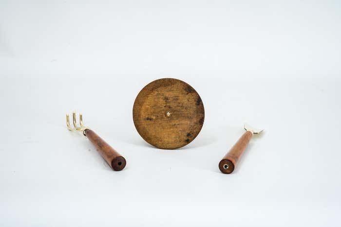 Mini Garden Tools With Wooden Handles, Set Of 4, 1970''S photo vinterior