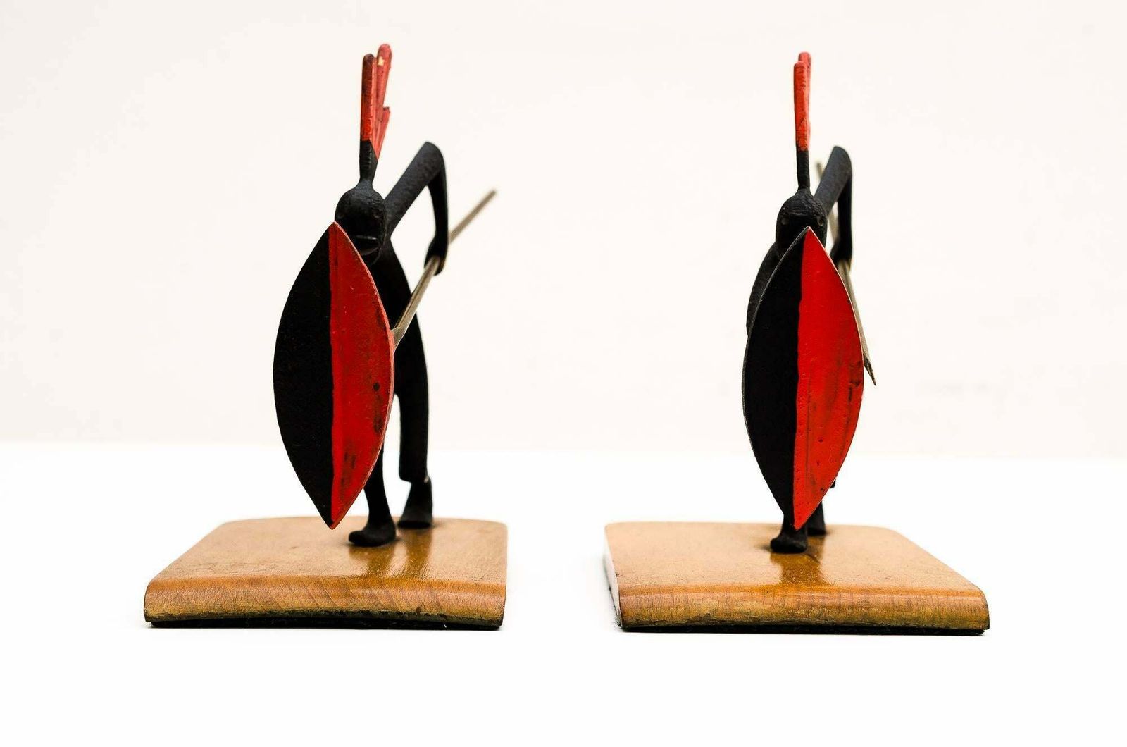 Pair Of African Bronze Bookends Warrior In The Style Of Hagenauer, Circa 1930s photo furniture