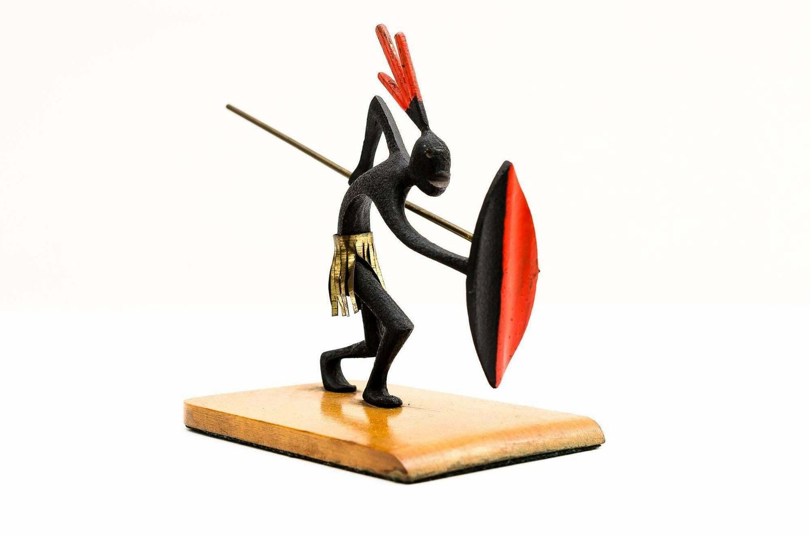 Pair Of African Bronze Bookends Warrior In The Style Of Hagenauer, Circa 1930s photo Home Decor