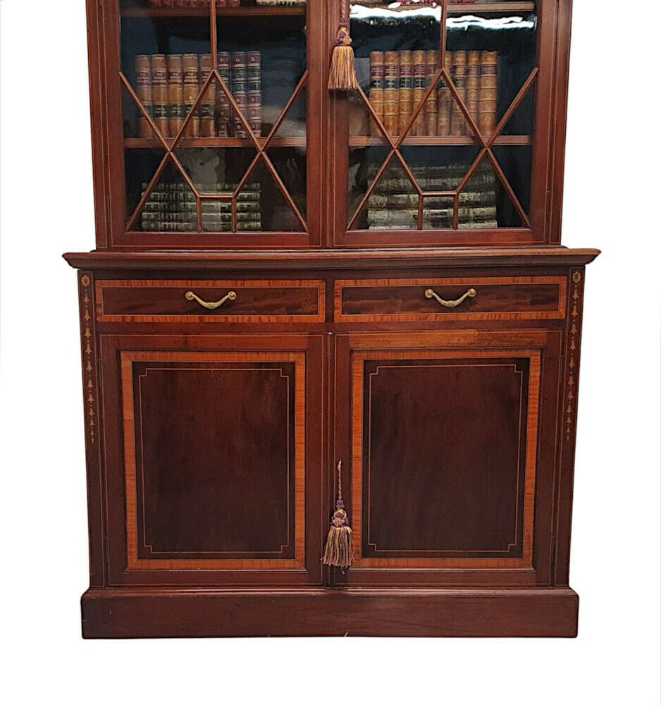 A Stunning Edwardian Inlaid Bookcase By S And H Jewell London photo 7679.1677