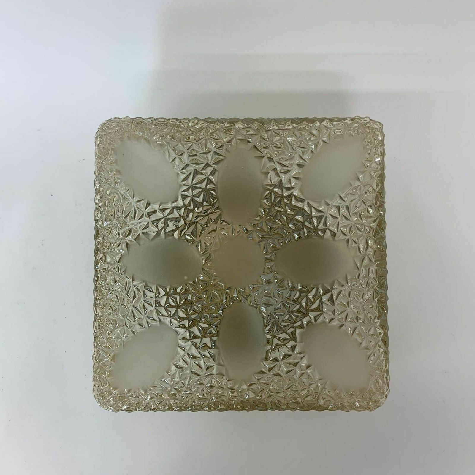 Mid Century Design Glazen Plafond  / Wandlamp, Jaren 1970 photo for sale