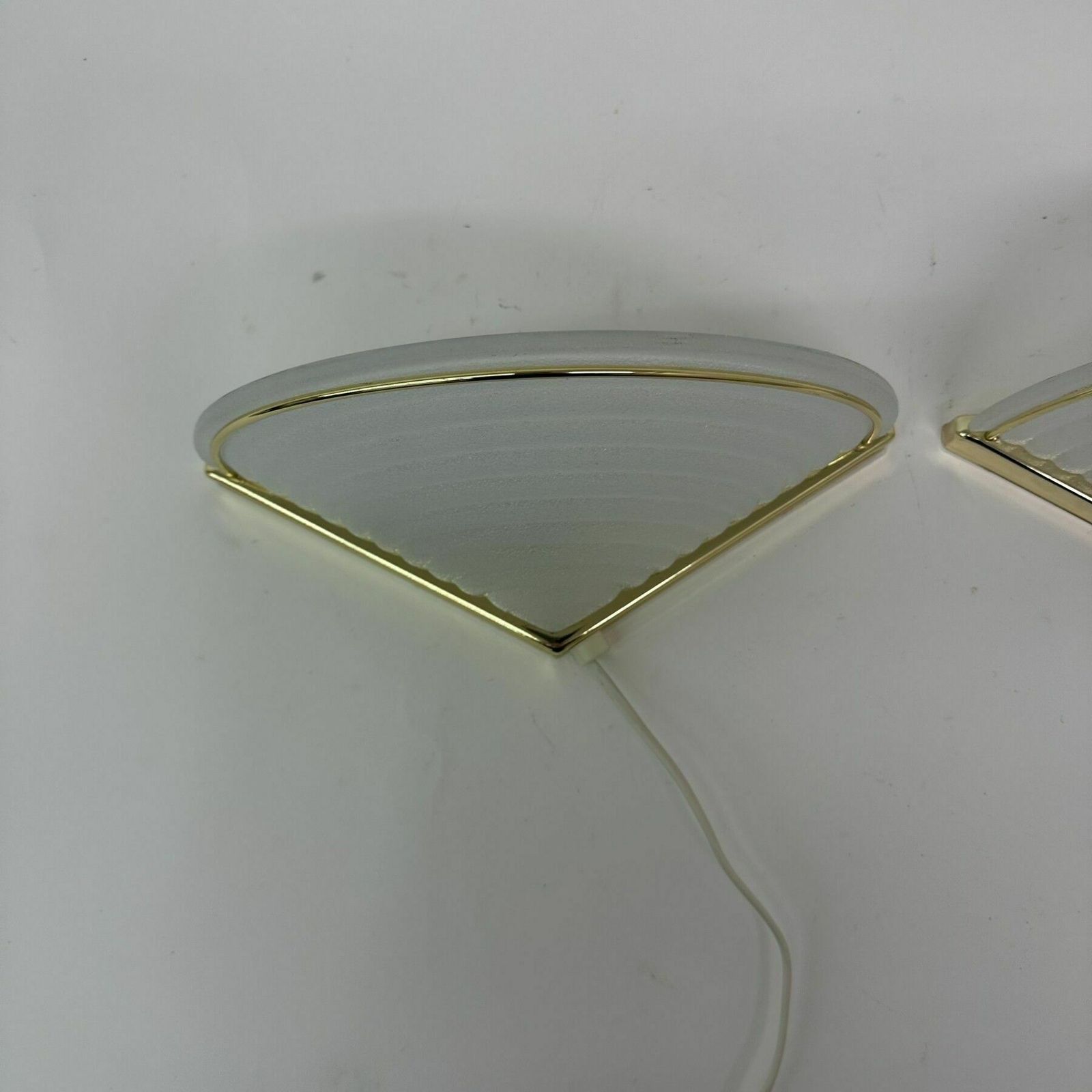 Set Of 2 Vintage Glass Wall Lamps With Golden Holder , 1970’s photo Lighting