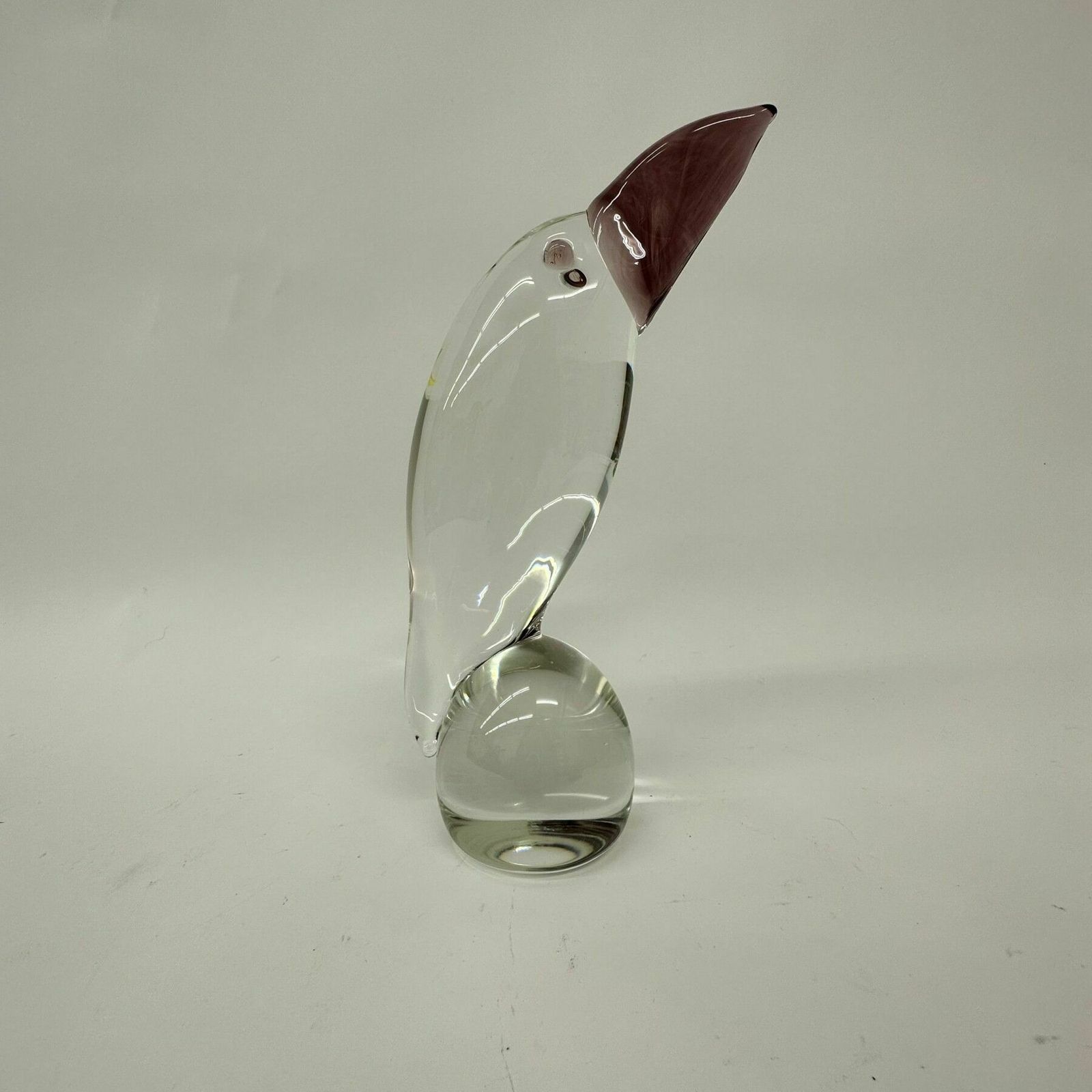 Rare Large Signed Livio Seguso Murano Glass Sculpture Of Toucan
