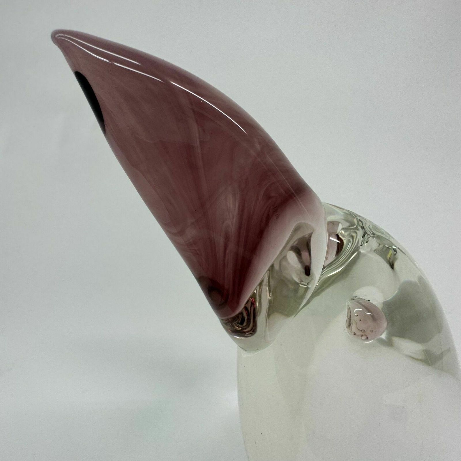 Rare Large Signed Livio Seguso Murano Glass Sculpture Of Toucan photo vinterior