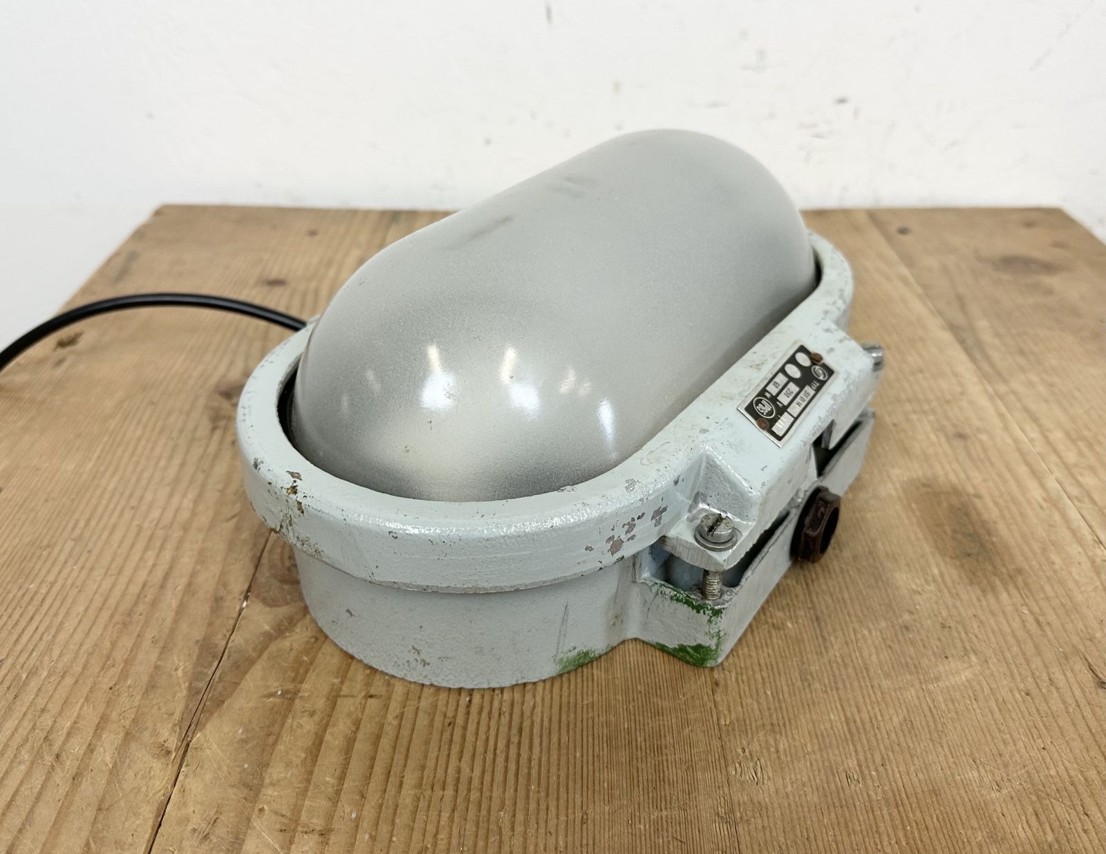 Industrial Cast Aluminium Wall Light With Milk Glass From Elektrosvit, 1970s, 8x photo furniture