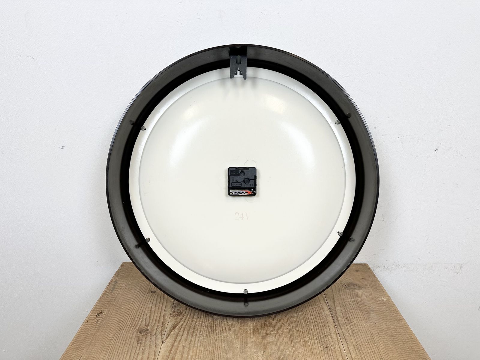 photo buy Large Industrial Bakelite Factory Wall Clock From Pragotron, 1960s