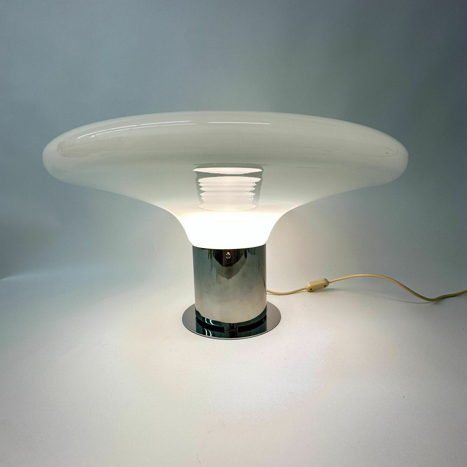 Grote Glazen Tafellamp – Ufo Space Age Italiaans Design, Jaren 1970