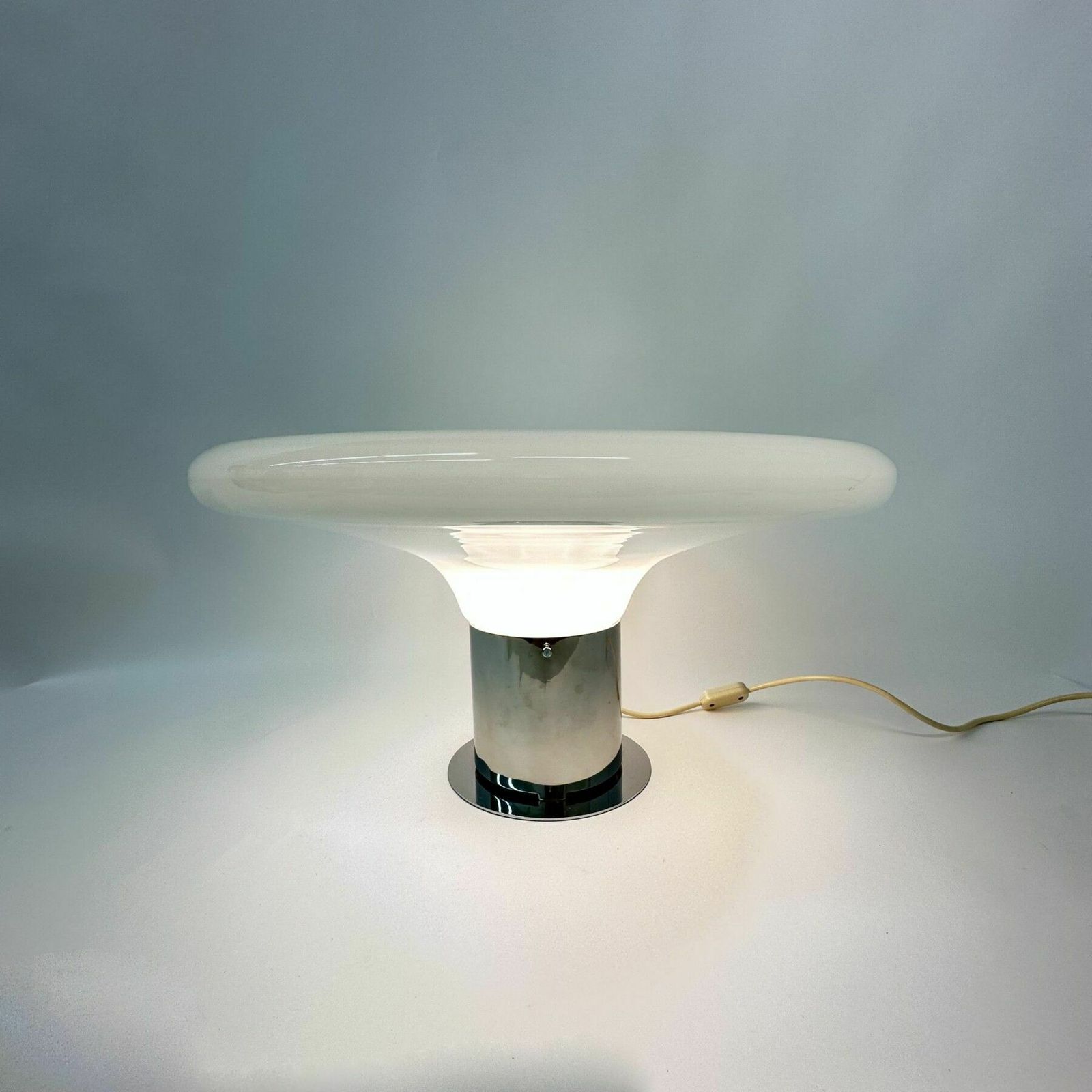 Grote Glazen Tafellamp – Ufo Space Age Italiaans Design, Jaren 1970 photo buy