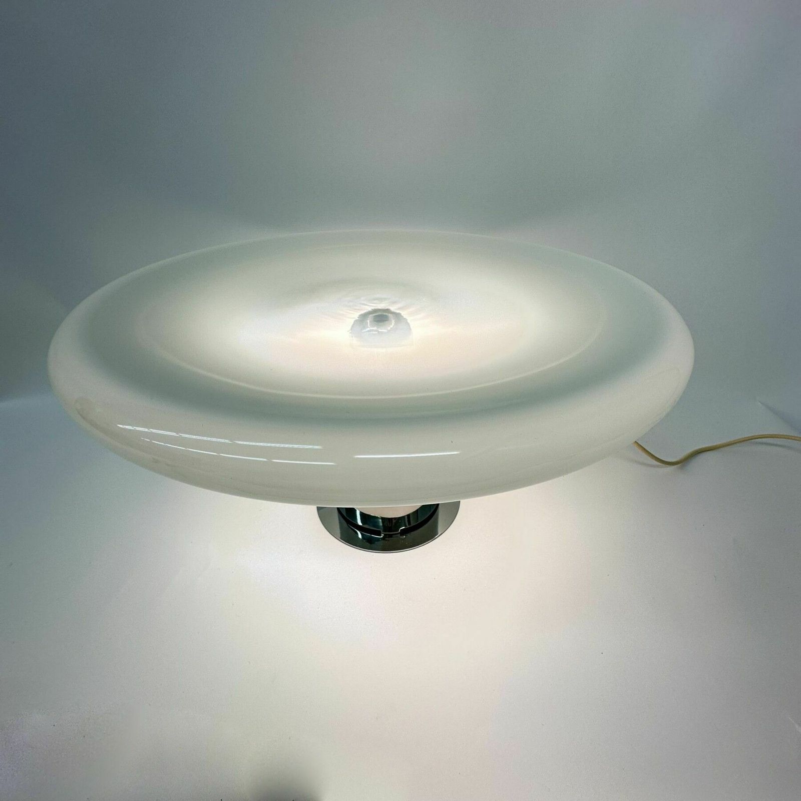 photo furniture Grote Glazen Tafellamp – Ufo Space Age Italiaans Design, Jaren 1970