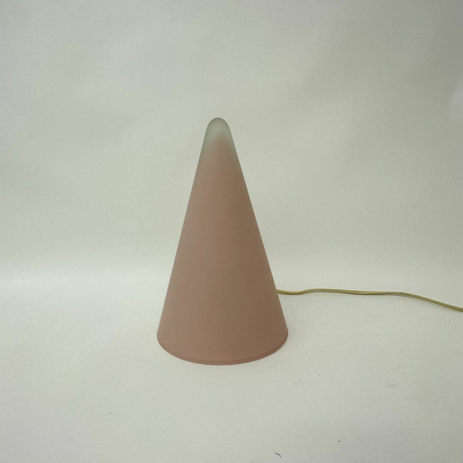 Matte Pink Glass Sce Teepee Table Lamp , 1970’s , France photo vintage