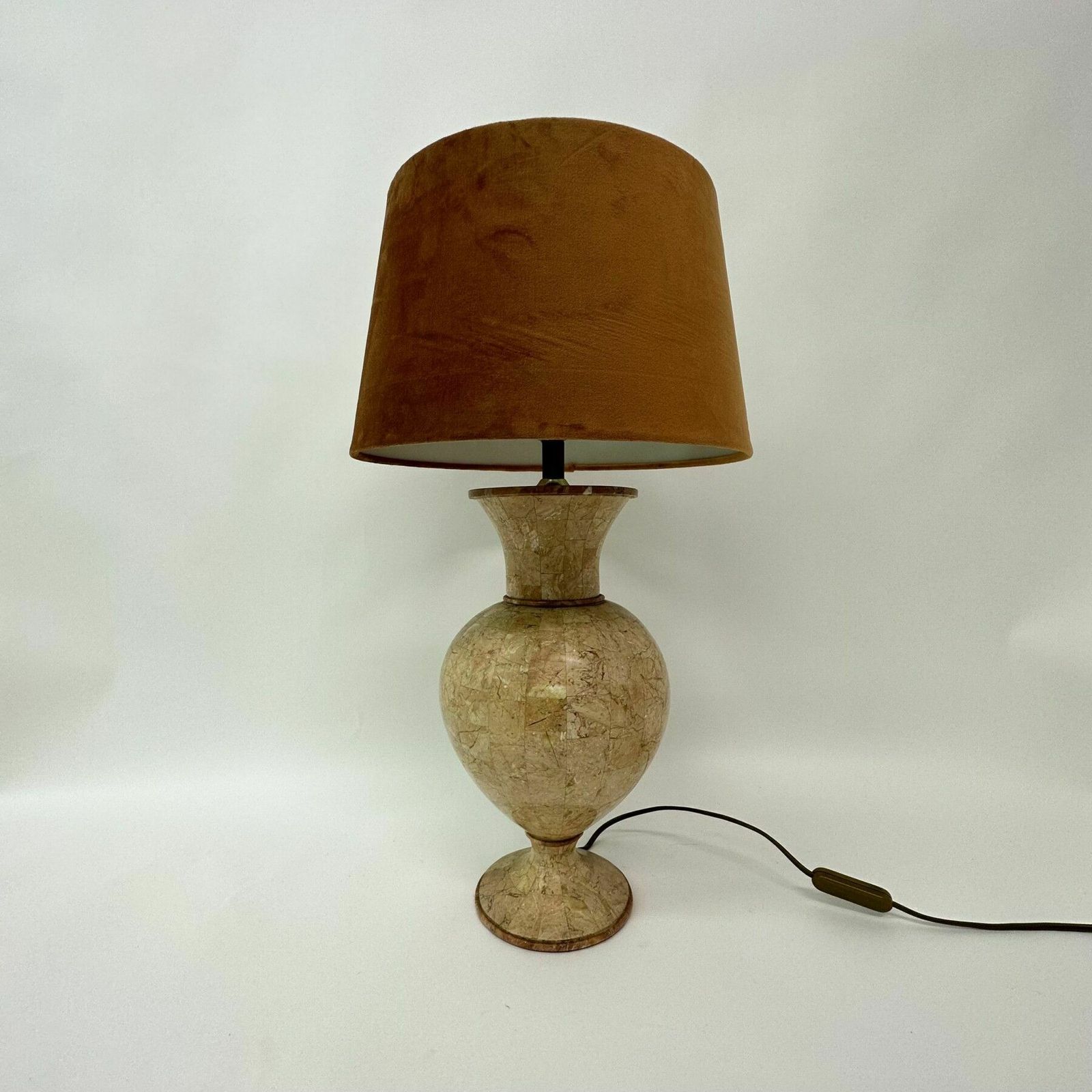Vintage Tessellated Marble Tafellamp Van Maitland Smith, Ca. Jaren 1970