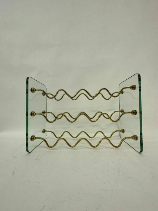 photo furniture French Wine Rack In Glass And Brass By David Lange, 1970s