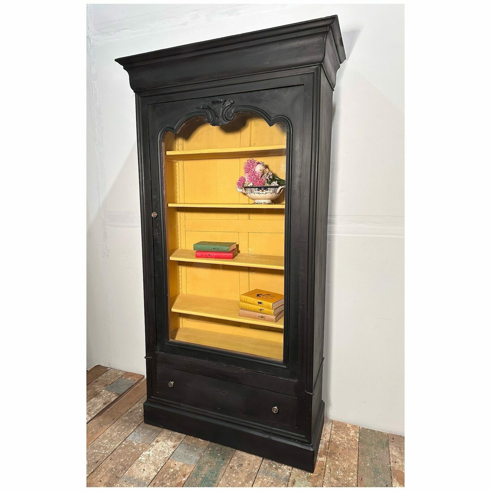 Antique Belgian Louis Phillippe Glazed Bibliothèque Overpainted In Annie Sloan C.1840