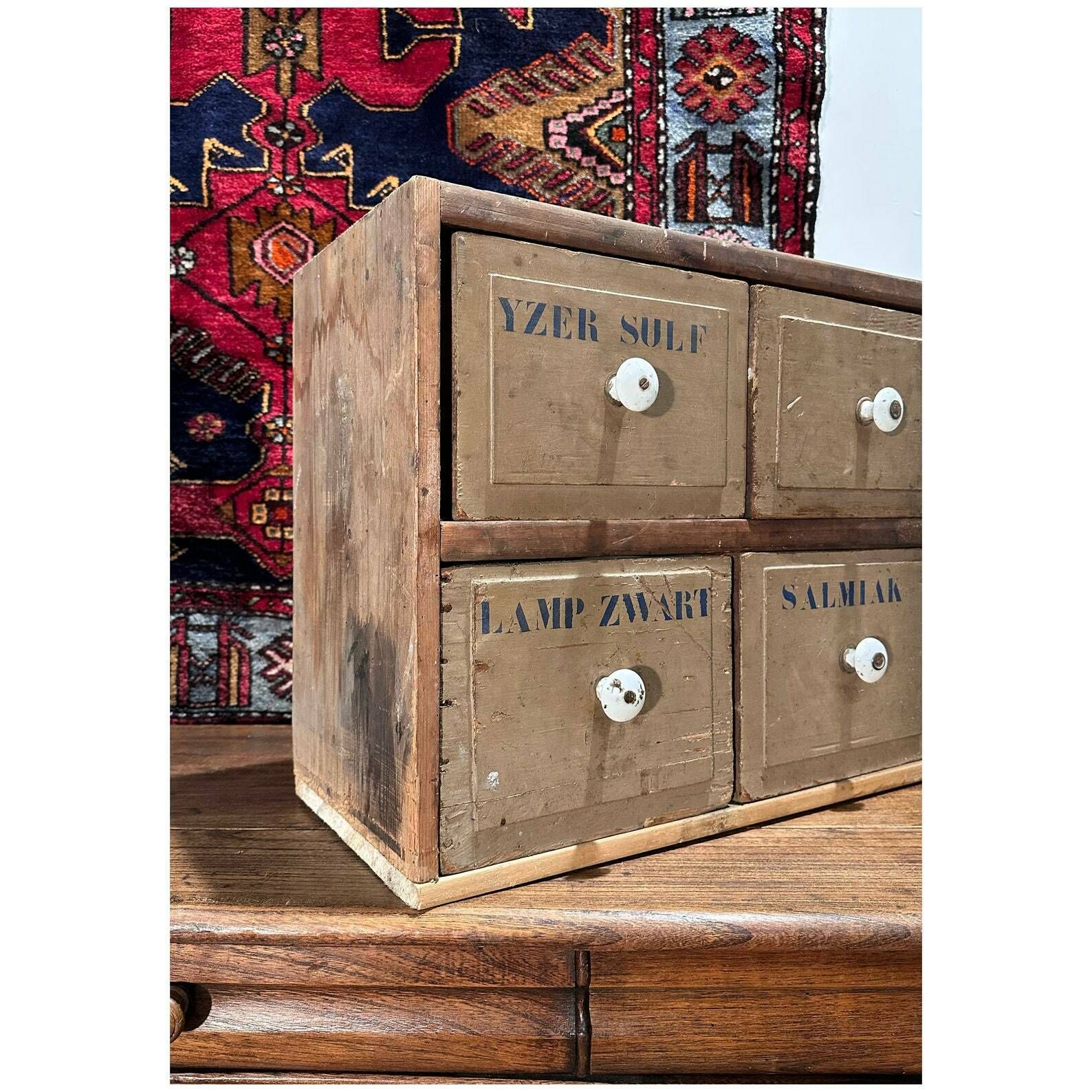 Antique French Country Spice Drawer / Workshop Drawers C.1900