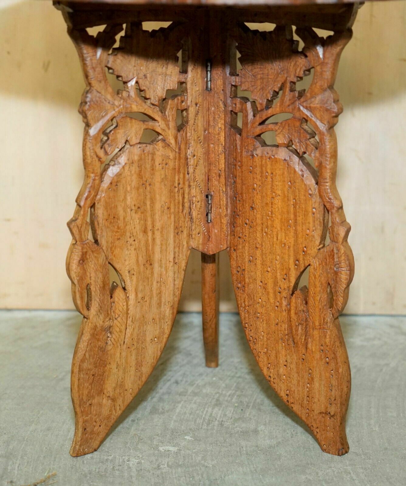 Liberty's Carved Burmese Antique Octagonal Side End Wine Folding Table Liberty photo vinterior