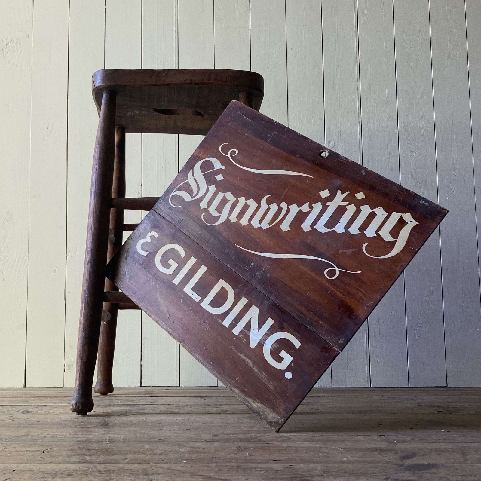 Vintage Wooden Sign, Mid 20th Century