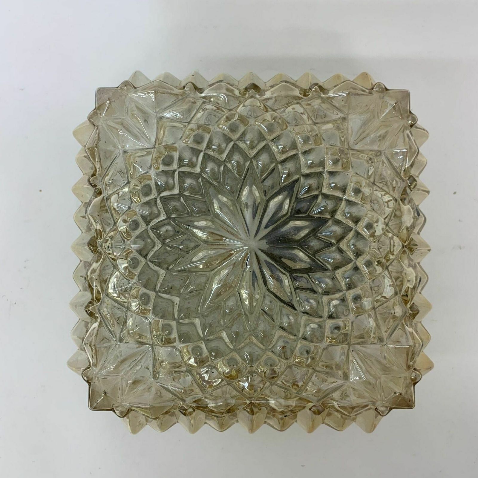 Mid Century Design Glazen Plafond  / Wandlamp, Jaren 1970