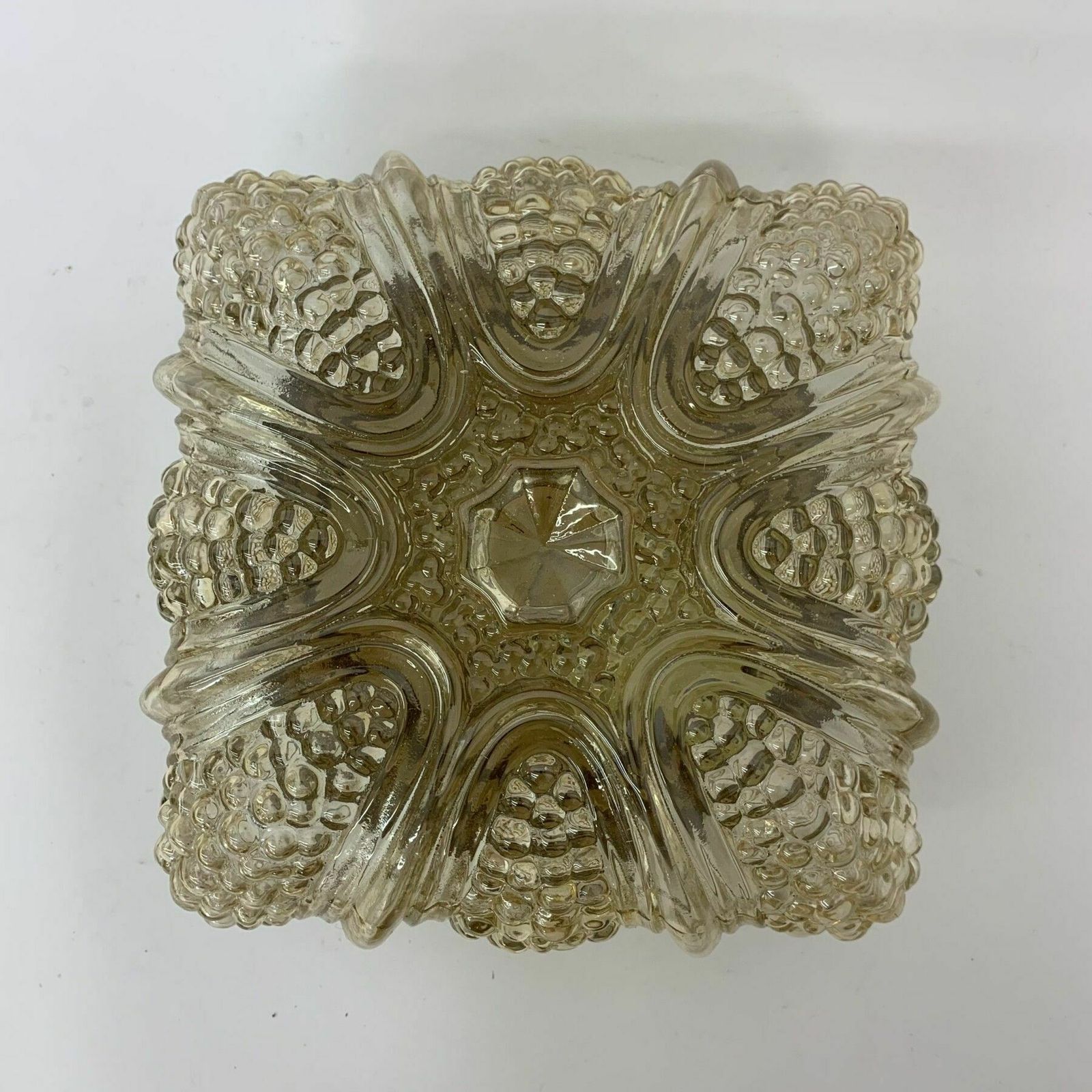 Mid Century Design Glazen Plafond  / Wandlamp, Jaren 1970