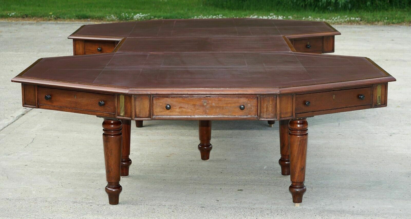 15000.0 Massive Antique George III 1780 Mahogany Library Desk Table George Rex Locks photo