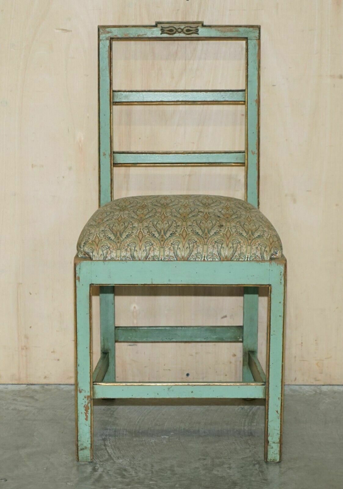Pair Of Antique Original Paint French Country Chairs Inc Liberty's London Fabric photo for sale