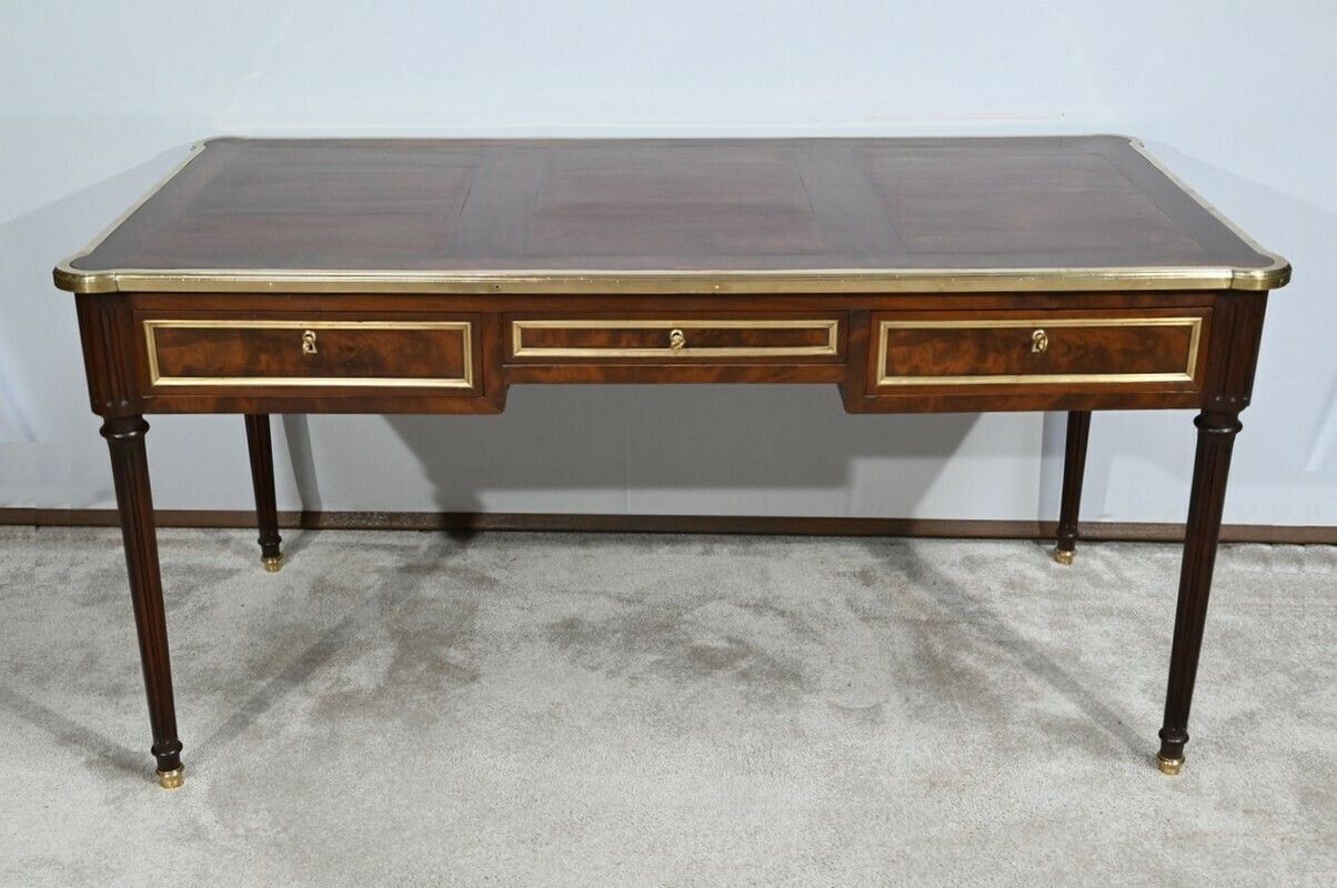 Mahogany Bureau Plat, Louis XVI Style   1st Part Of The 19th Century photo furniture