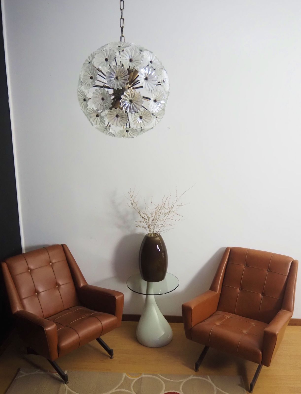 Vintage Sputnik Italian Crystal Chandelier – 51 Daisy Clear Glasses photo Lighting