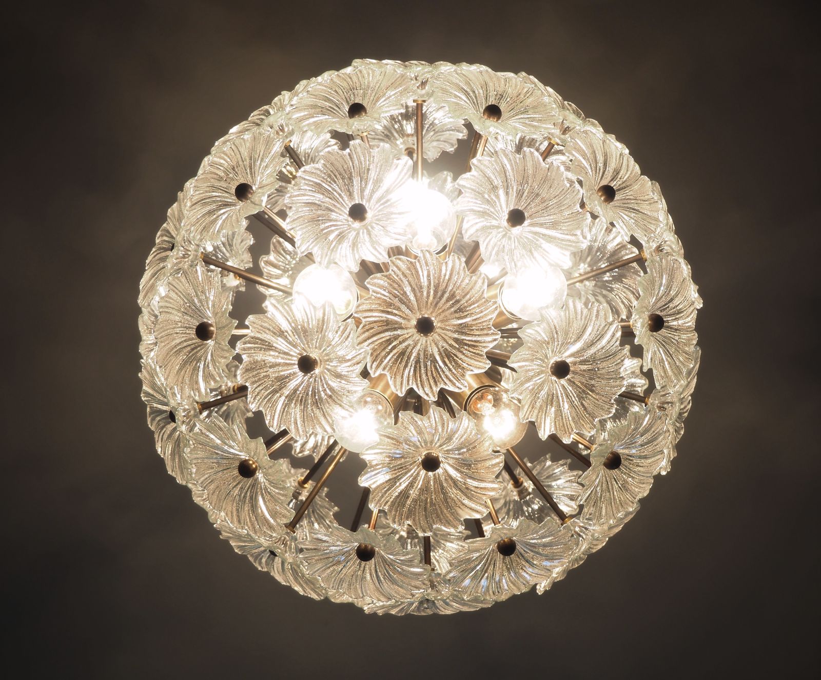 photo vintage Vintage Sputnik Italian Crystal Chandelier – 51 Daisy Clear Glasses