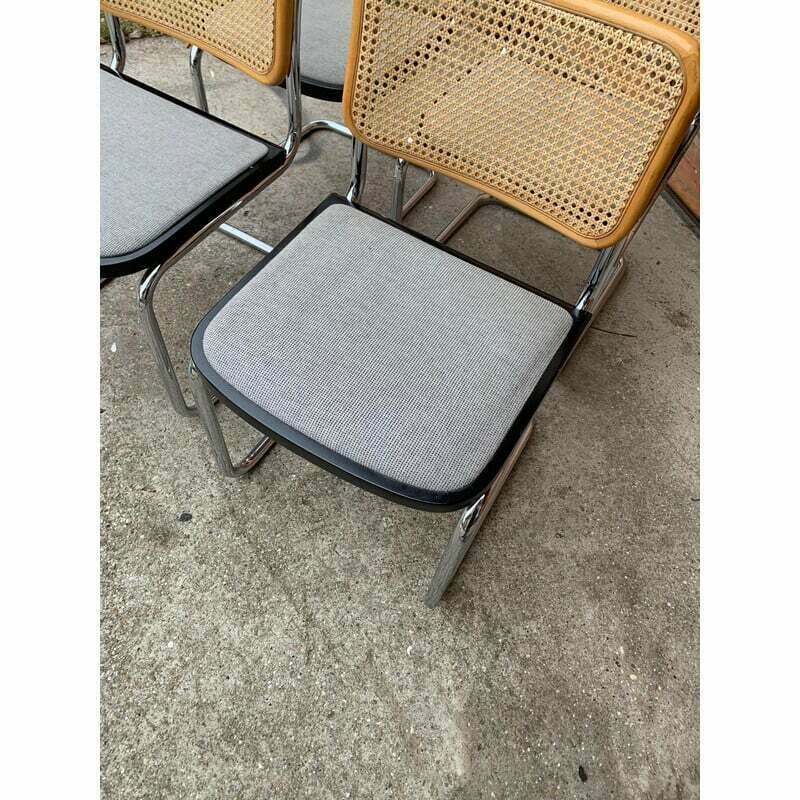Set Of 4 Vintage Italian B32 Cesca Chairs By Marcel Breuer, 1970s photo vinterior