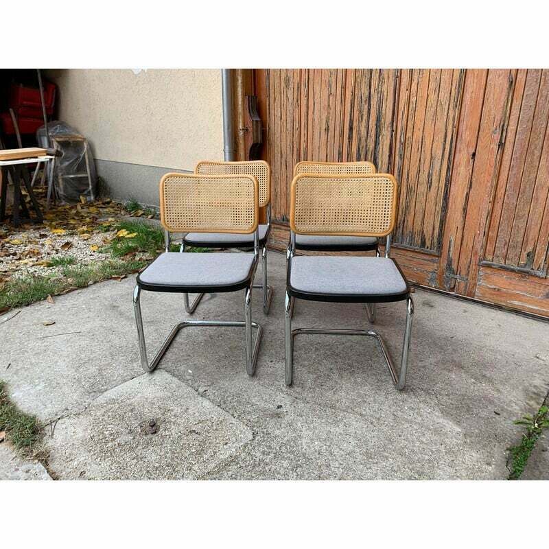 Set Of 4 Vintage Italian B32 Cesca Chairs By Marcel Breuer, 1970s photo vintage