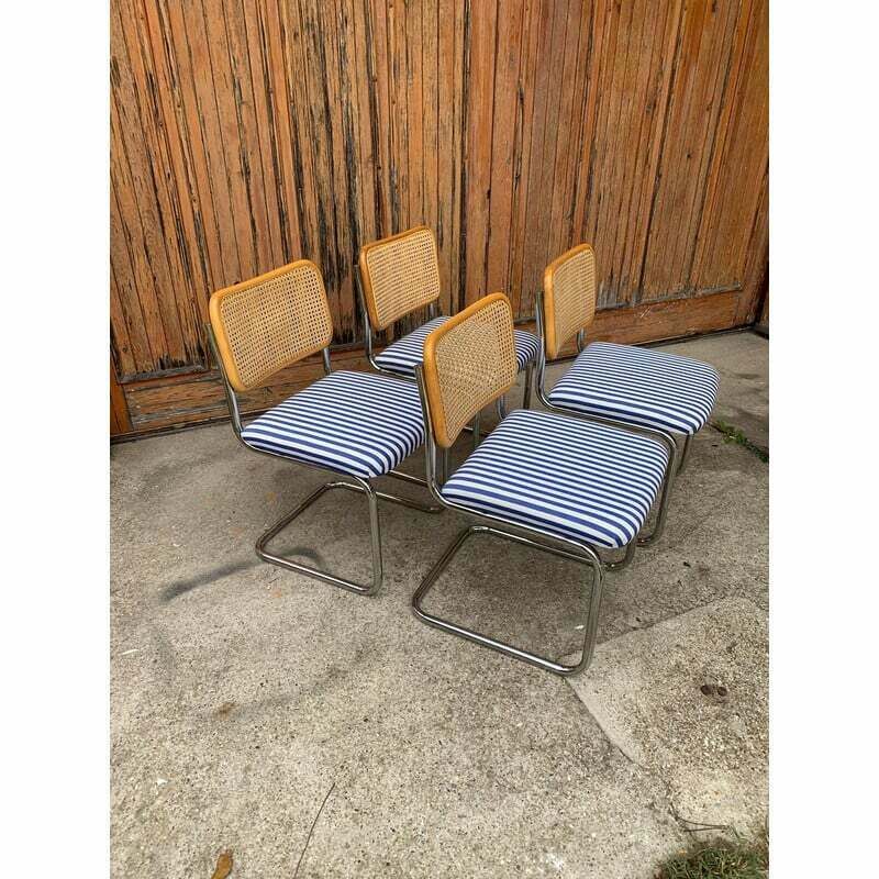 Set Of 4 Vintage Italian B32 Cesca Chairs By Marcel Breuer, 1970s photo furniture