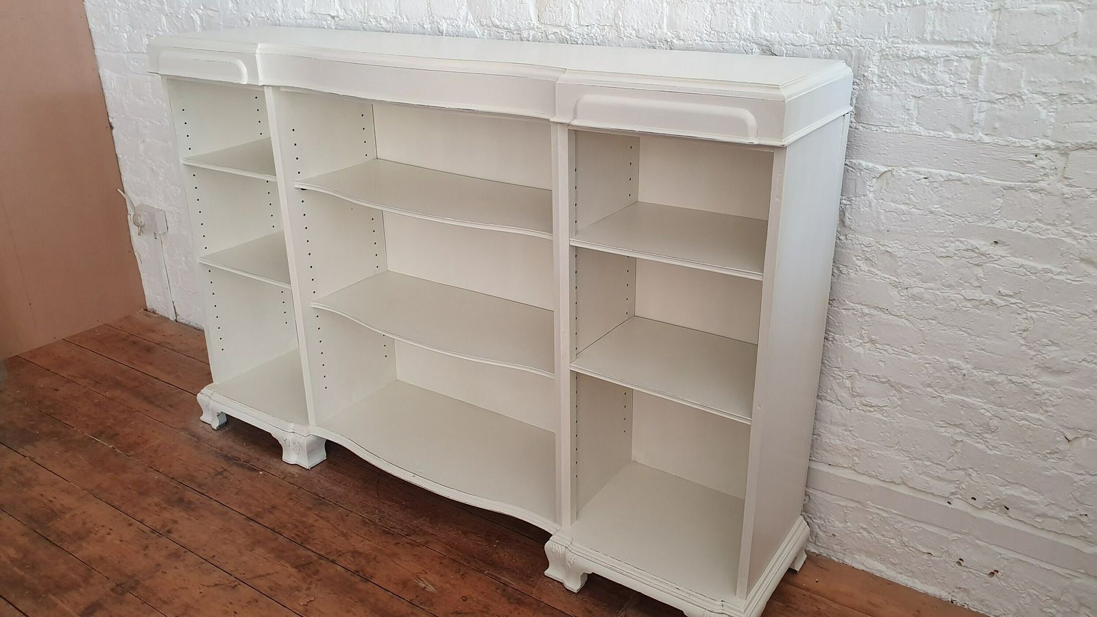Massive Vintage Mahogany Bookcase Shelves Shop Display From Harrods Adjustable Shelves Hand Painted In Farrow And Ball photo Furniture