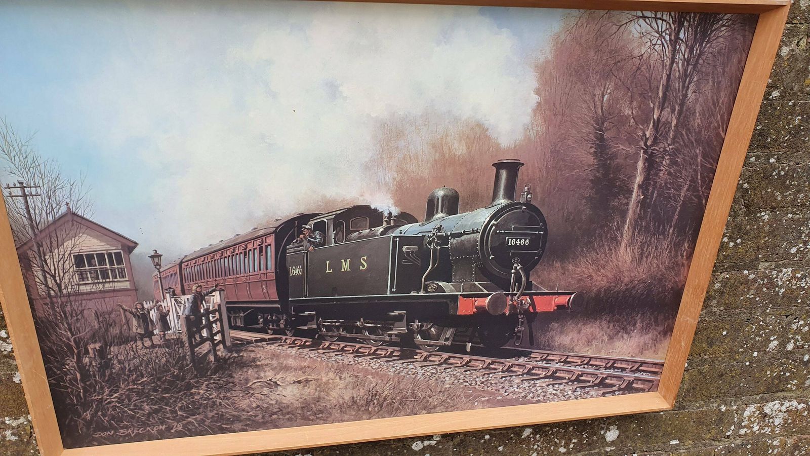 Large Vintage Retro Print 16466 Lms Steam Train Matglo Surface. Don Breckon ‘Jinty At The Crossing’ Vintage Railway photo 75.0