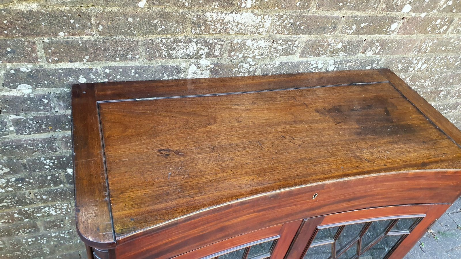 Rare Vintage Victorian Glazed Glass Cupboard With Box Compartment To Top Entryway Furniture. photo buy